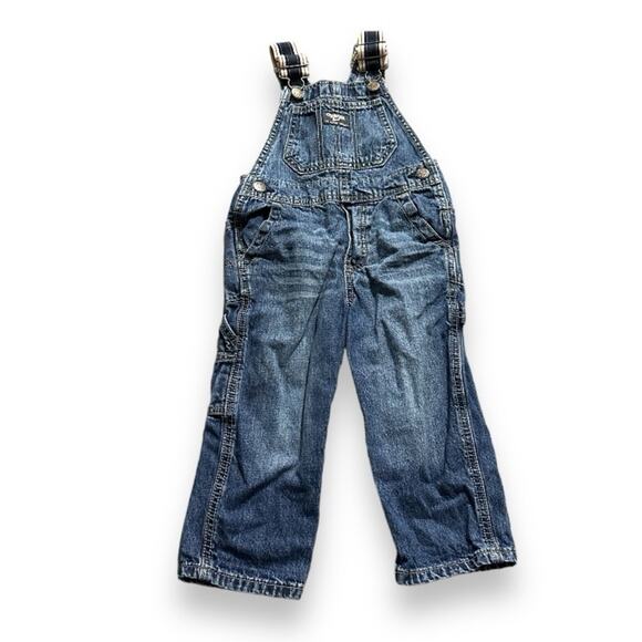Vintage‎ OshKosh b'Gosh Denim Medium Wash Kid's Overalls Size 2T - Picture 1 of 8